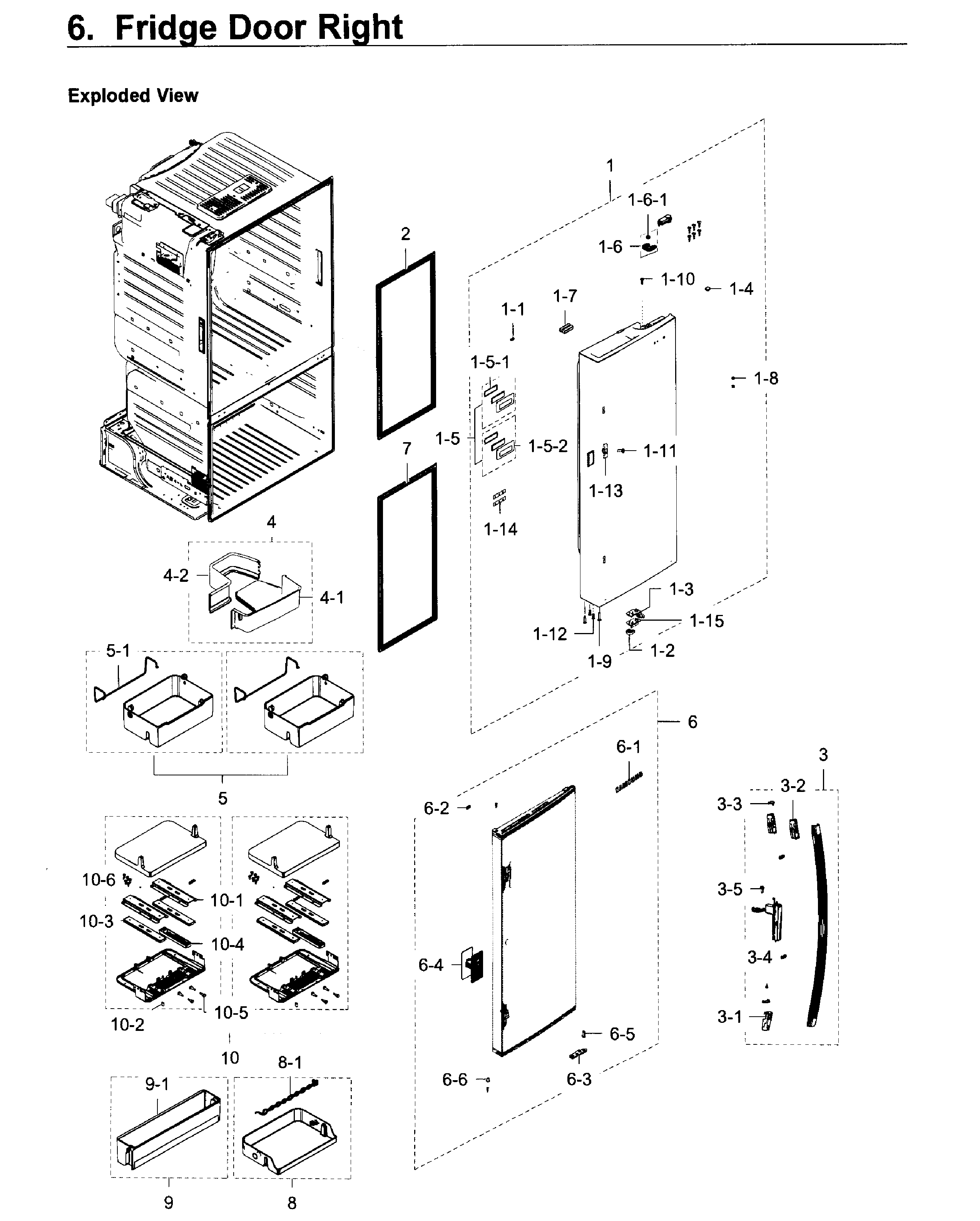 Fridge Door R Diagram and Parts List for RF28HDEDPBC AA-0006 Samsung Refrigerator
