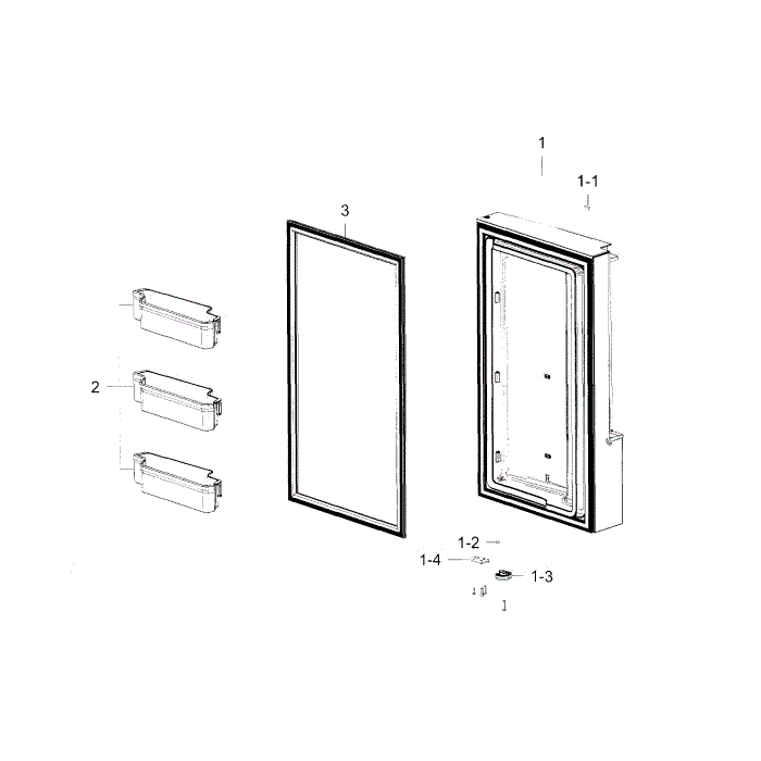 Freezer Door R Diagram and Parts List for RF23J9011SR (AA)(0000) Samsung Refrigerator