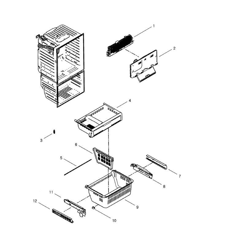 Freezer Diagram and Parts List for RFG296HDWP XAA-0001 Samsung Refrigerator