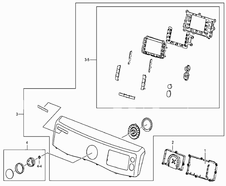 Control Panel Diagram and Parts List for DV520AEW XAA Samsung Dryer