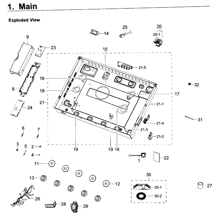 Body Diagram and Parts List for NA36K6550TS AA-00 Samsung Cooktop
