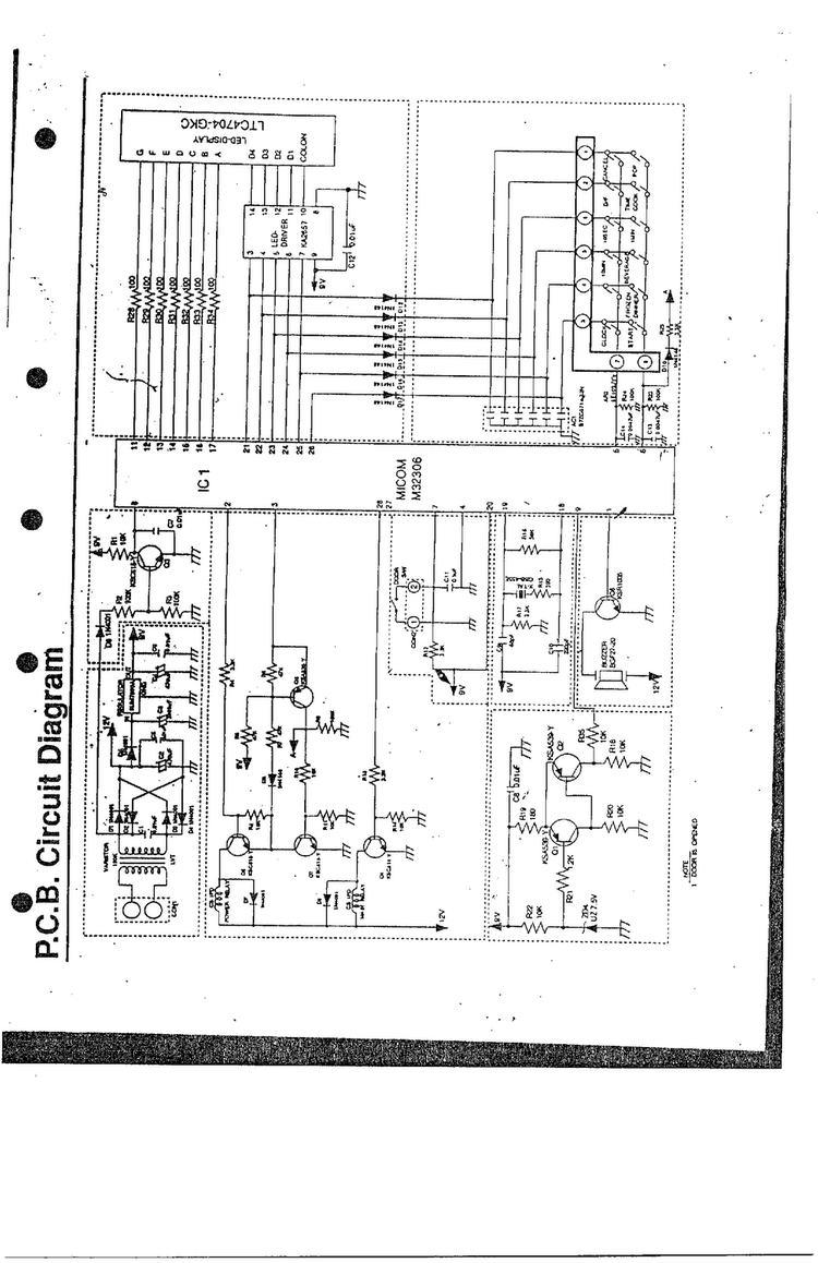 P.c.b. Circuit Page 2 Diagram and Parts List for MW3530W XAA Samsung Microwave