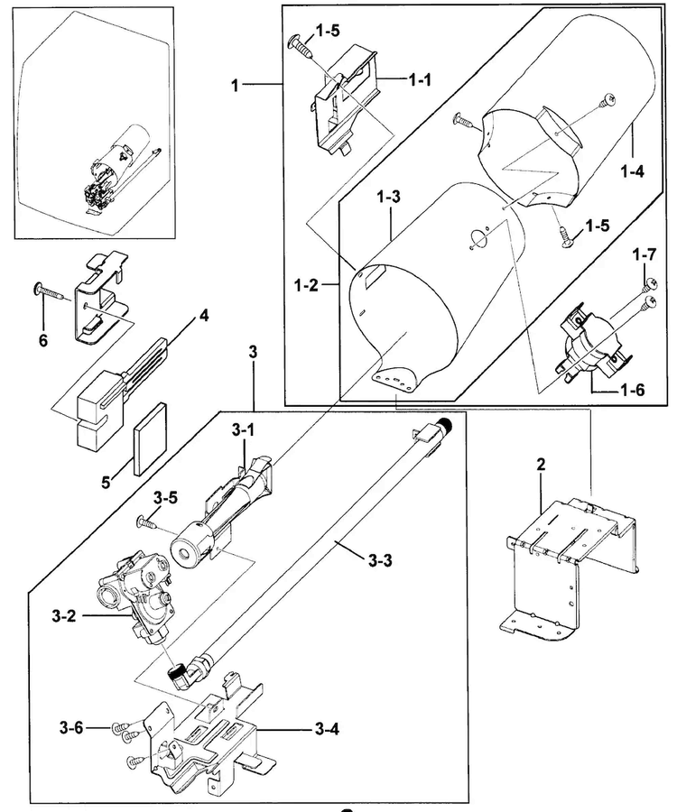 Heater Diagram and Parts List for DV209AGW XAA-0000 Samsung Dryer