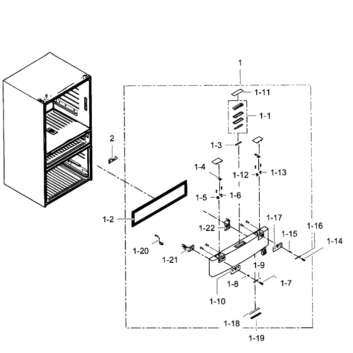 Flexzone Door Diagram and Parts List for RF31FMEDBBC AA-03 Samsung Refrigerator
