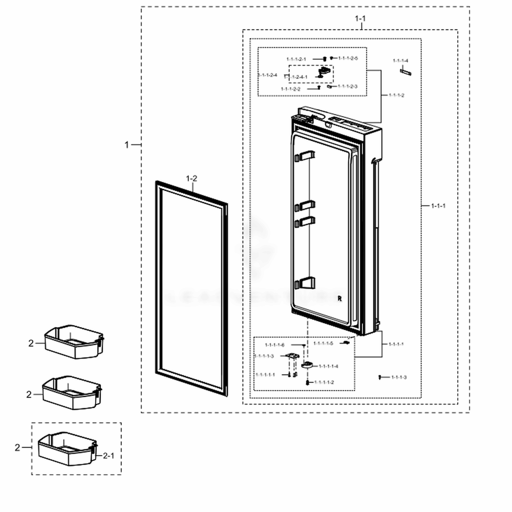 Fridge Door R Diagram and Parts List for RF28K9070SR (AA)(0006) Samsung Refrigerator