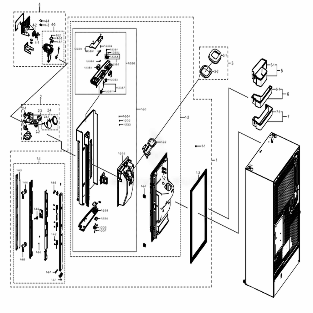 Fridge Door Left Diagram and Parts List for RF28N9780SG (AA)(0001) Samsung Refrigerator