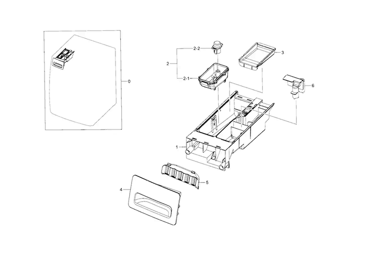 Drawer Diagram and Parts List for WF210ANW XAA-0003 Samsung Washer