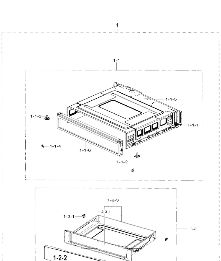 Drawer Diagram and Parts List for NE59J7630SG AA-0000 Samsung Range