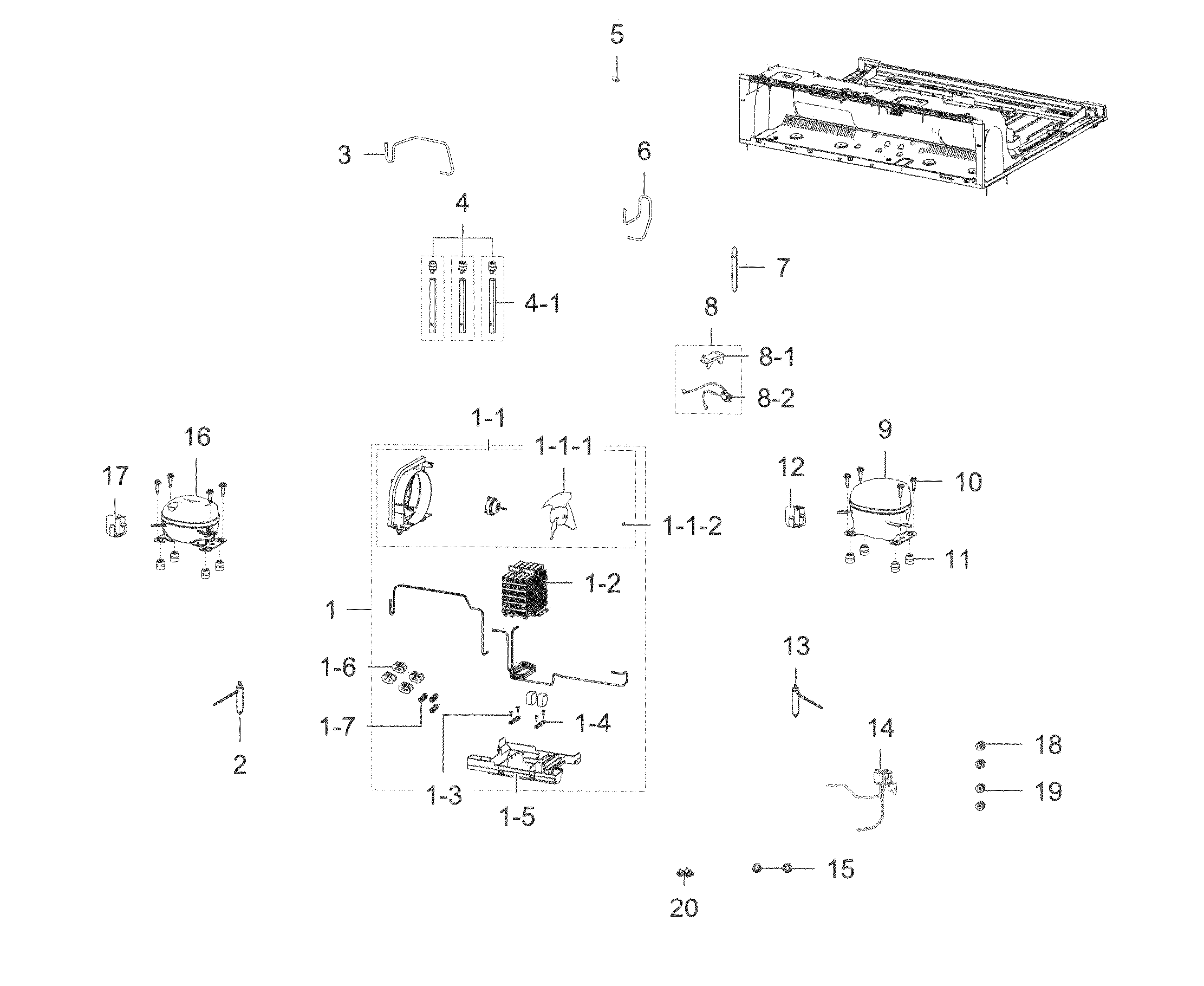 Cycle Diagram and Parts List for RF32FMQDBSR AA-0011 Samsung Refrigerator