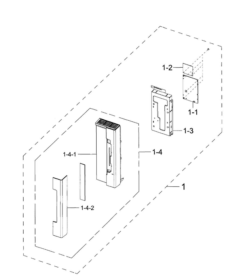 Control Panel Diagram and Parts List for ME21F606MJT AA-0001 Samsung Microwave