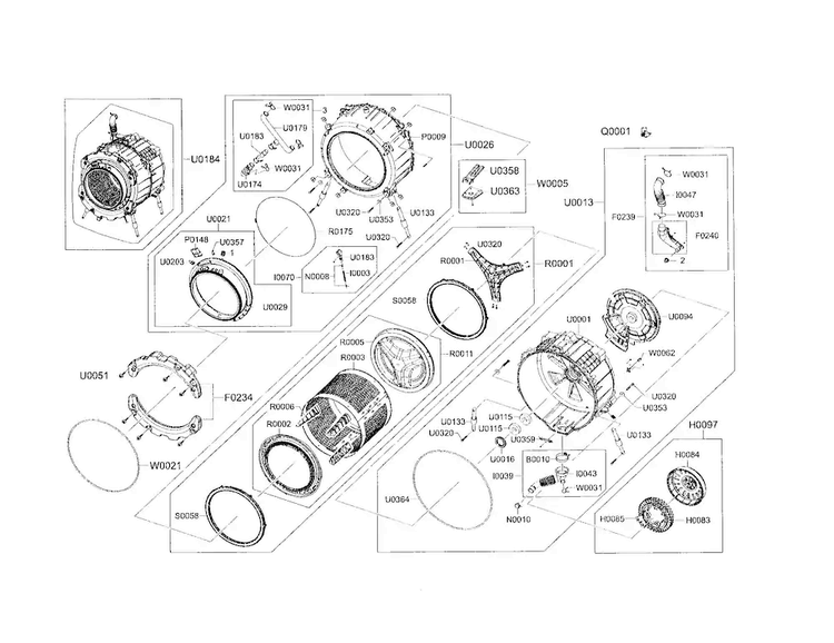 Tub & Drum Diagram and Parts List for WF448AAP XAC Samsung Washer