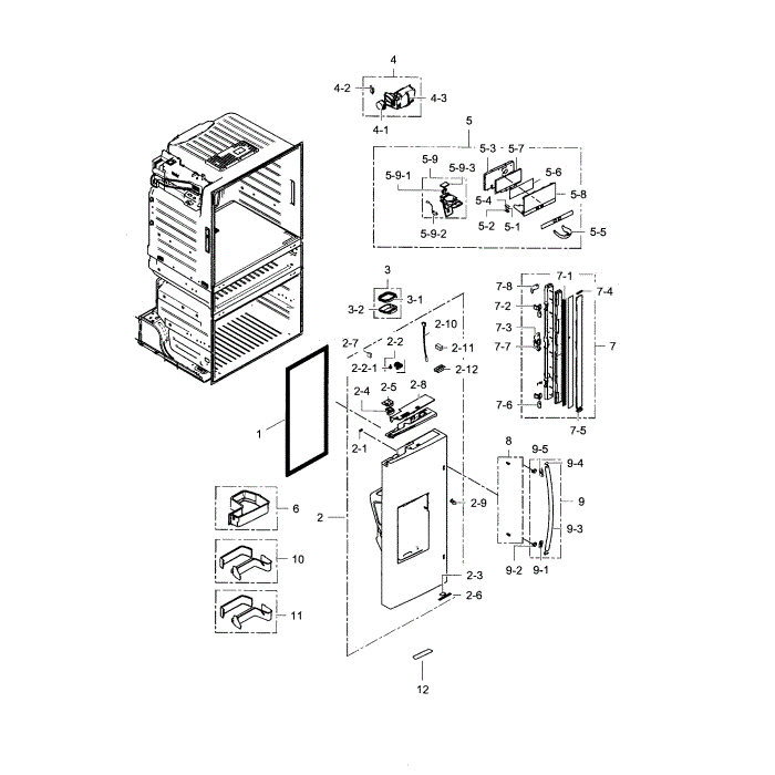 Door L-Refrigerator Diagram and Parts List for RF28HMEDBSR AA-01 Samsung Refrigerator