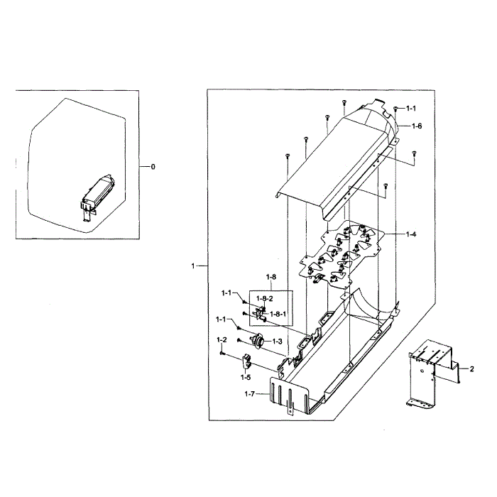 Duct Heater Diagram and Parts List for DV405ETPAWR AA-00 Samsung Dryer