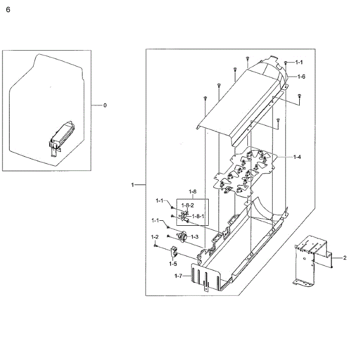 Duct Heater Diagram and Parts List for DV48H7400EW A2-01 Samsung Dryer