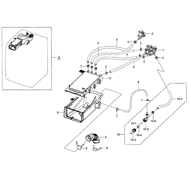 Housing Drawer Diagram and Parts List for WF457ARGSWR AA-0000 Samsung Washer