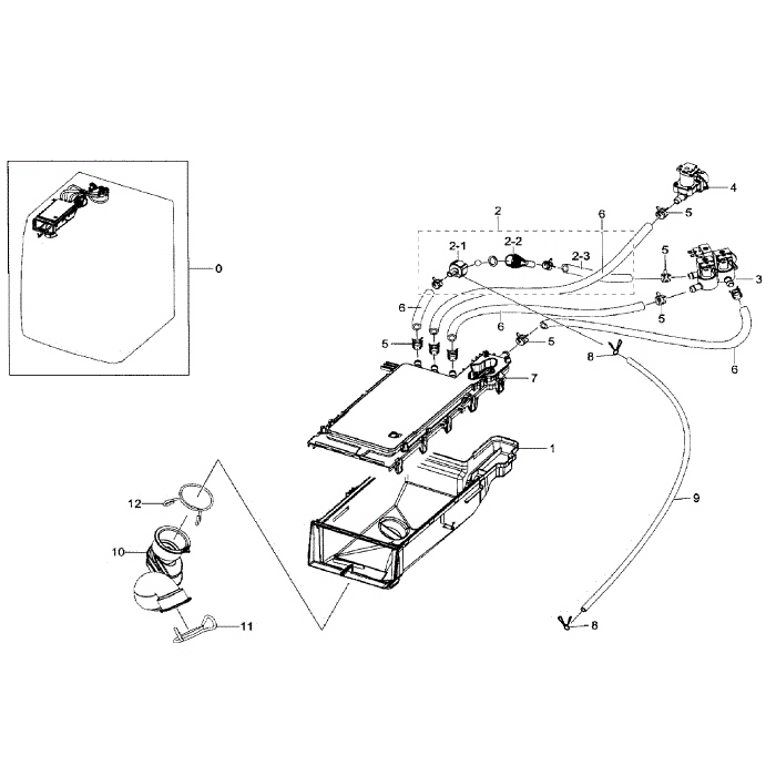 Housing-Drawer Diagram and Parts List for WF330ANB XAA-00 Samsung Washer