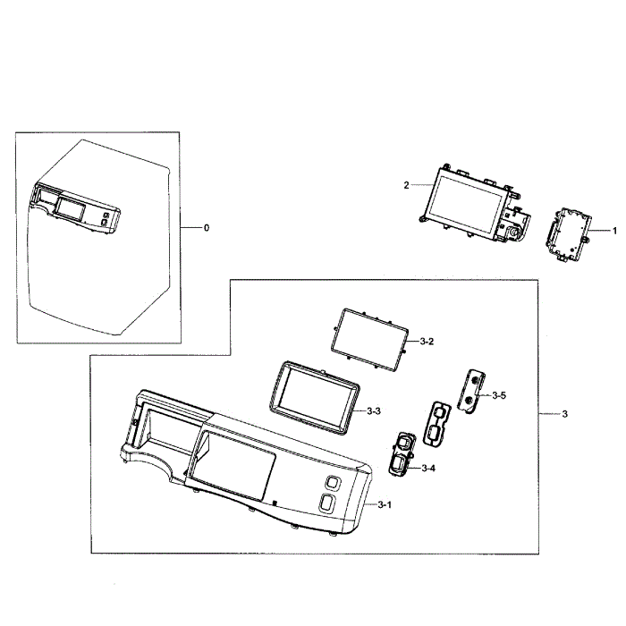 Control Panel Diagram and Parts List for WF457ARGSGR AA-0F Samsung Washer