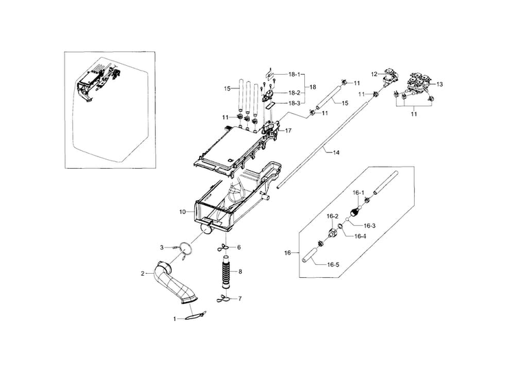 Housing-drawer Diagram and Parts List for WF448AAP XAA-0006 Samsung Washer
