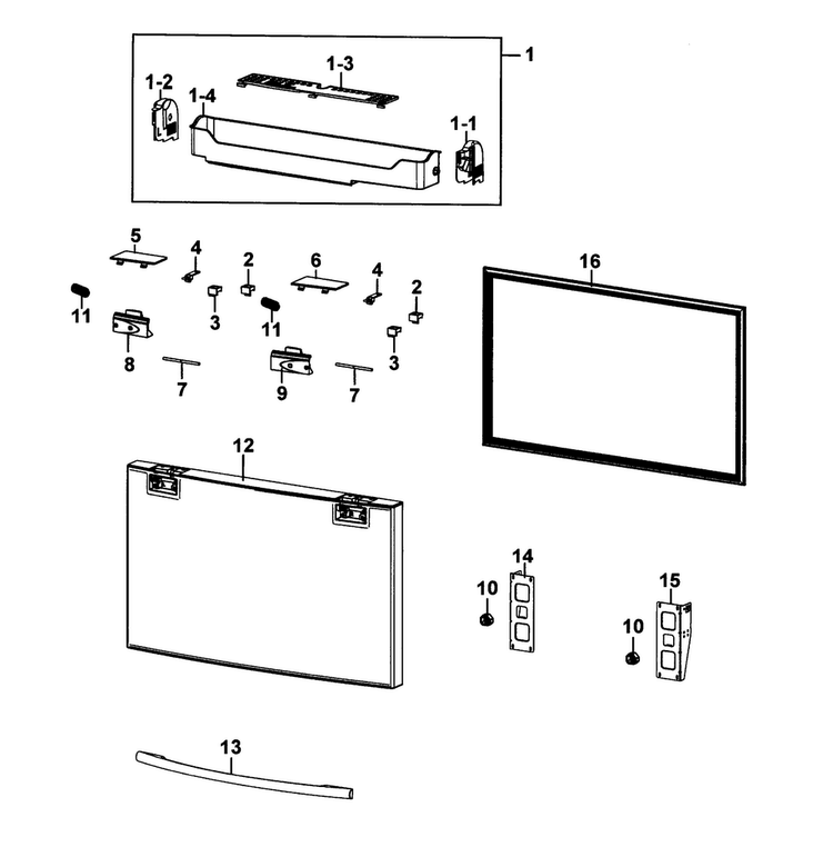 Freezer Door Diagram and Parts List for RF4287HAPN XAA-0000 Samsung Refrigerator