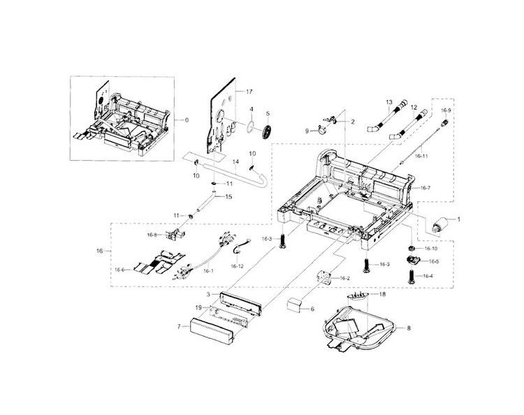 Base Diagram and Parts List for DW80F600UTS AA-0001 Samsung Dishwasher