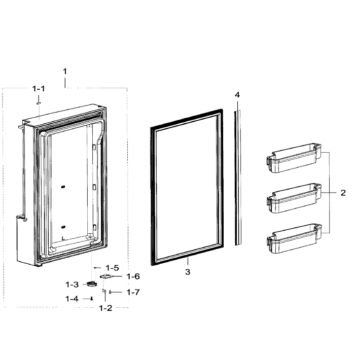 Freezer Door Lt Diagram and Parts List for RF32FMQDBSR AA-08 Samsung Refrigerator