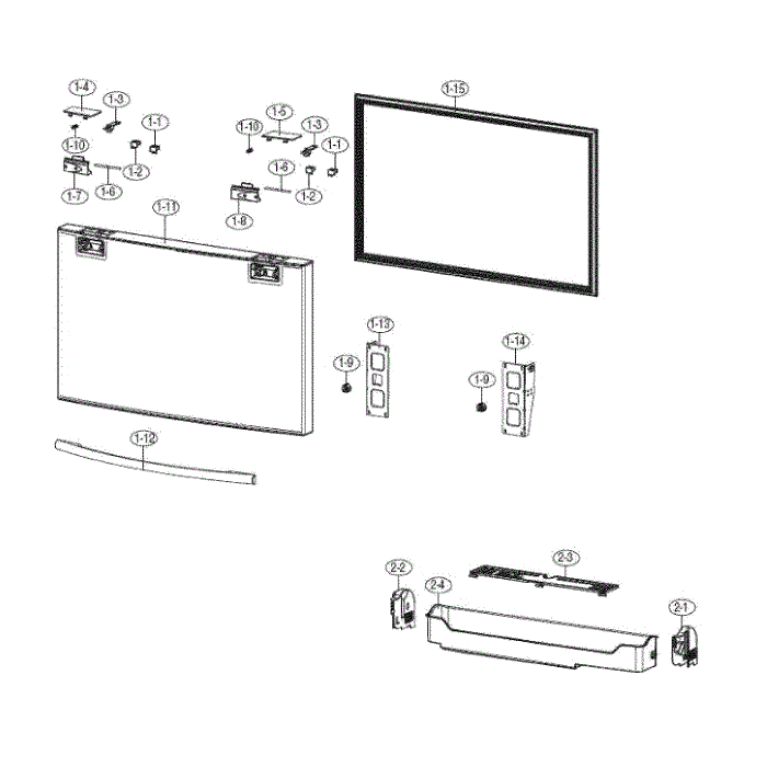 Freezer Door Diagram and Parts List for RF4287HAWP XAA-00 Samsung Refrigerator
