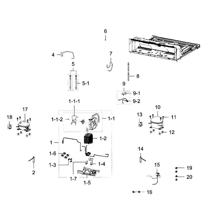 Cycle Diagram and Parts List for RF23J9011SR AA-04 Samsung Refrigerator