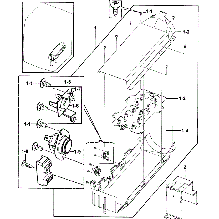 Heater Diagram and Parts List for DV218AEW XAA-00 Samsung Dryer