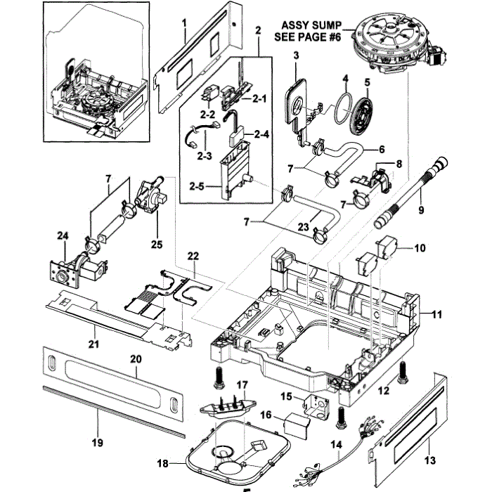 Base Assembly Diagram and Parts List for DMR77LHW XAA-00 Samsung Dishwasher