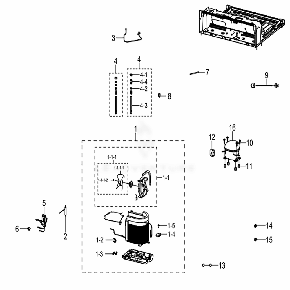 Cycle Diagram and Parts List for RF22K9381SR (AA)(0005) Samsung Refrigerator