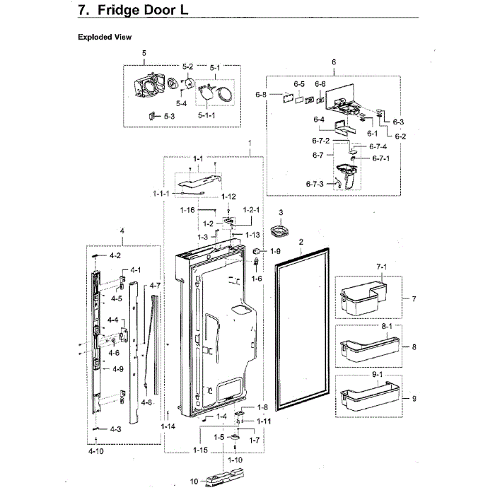 Fridge Door Lt Diagram and Parts List for RF28M9580SG AA-00 Samsung Refrigerator