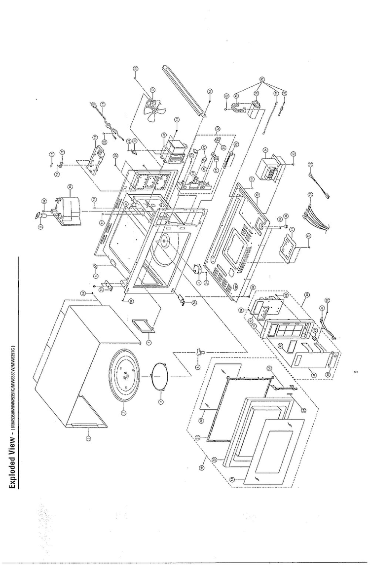 Exploded View/main Parts Diagram and Parts List for MW6350W XAA Samsung Microwave