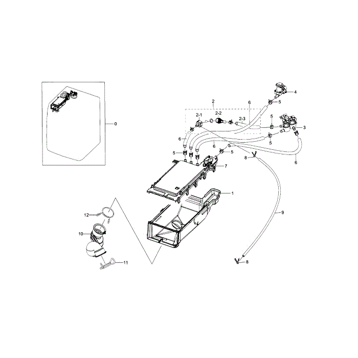 Housing-Drawer Diagram and Parts List for WF330ANW XAA-04 Samsung Washer