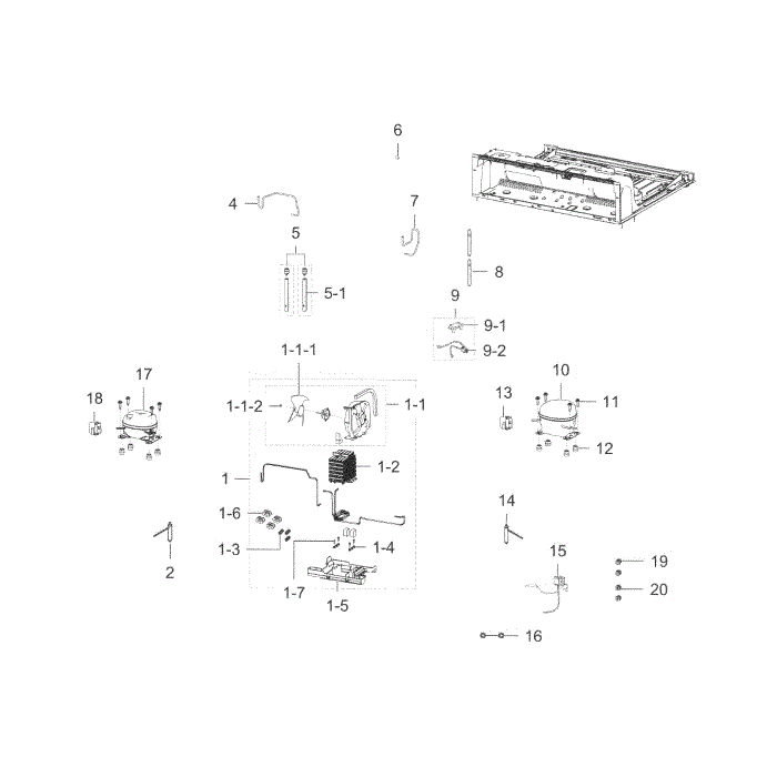 Cycle Diagram and Parts List for RF23J9011SG AA-00 Samsung Refrigerator