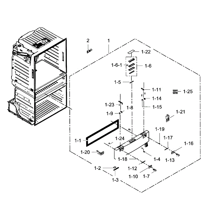 Flexzone Door Diagram and Parts List for RF28JBEDBSG AA-03 Samsung Refrigerator