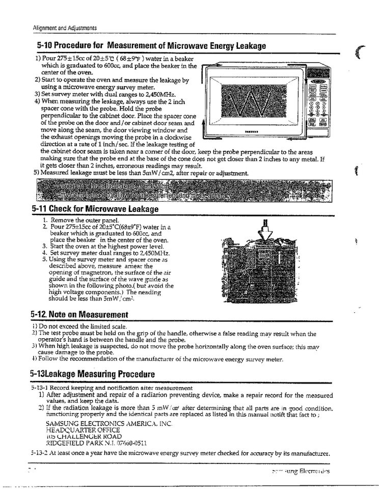 Alignments And Adjustments Page 3 Diagram and Parts List for MW6580W XAA Samsung Microwave