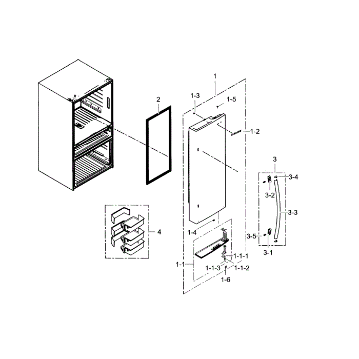 Refrigerator Door R Diagram and Parts List for RF31FMESBSR AA-05 Samsung Refrigerator