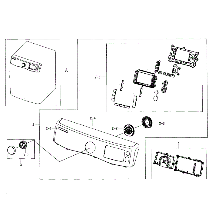 Control Panel Diagram and Parts List for DV455GVGSWR AA-02 Samsung Dryer