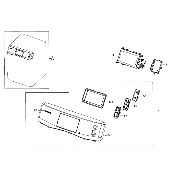 Control Panel Diagram and Parts List for DV457GVGSWR AA-02 Samsung Dryer