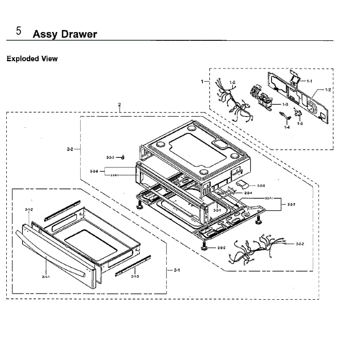 Drawer Diagram and Parts List for NX58F5700WS AA-04 Samsung Range