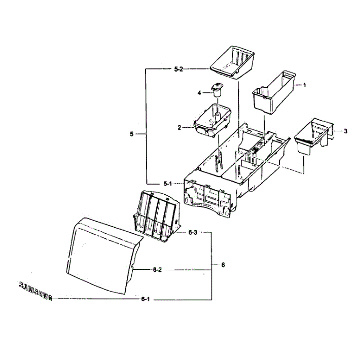 Drawer Assembly Diagram and Parts List for WF431ABP XAA-02 Samsung Washer