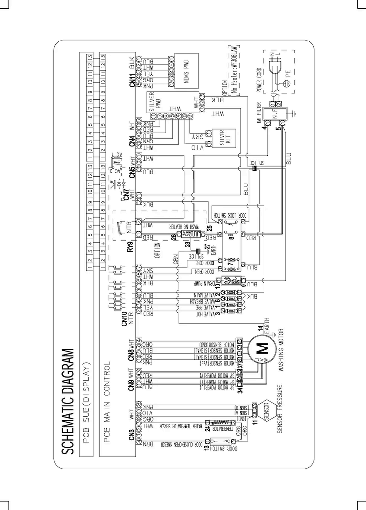 Wiring Information Diagram and Parts List for WF306BHW XAA Samsung Washer
