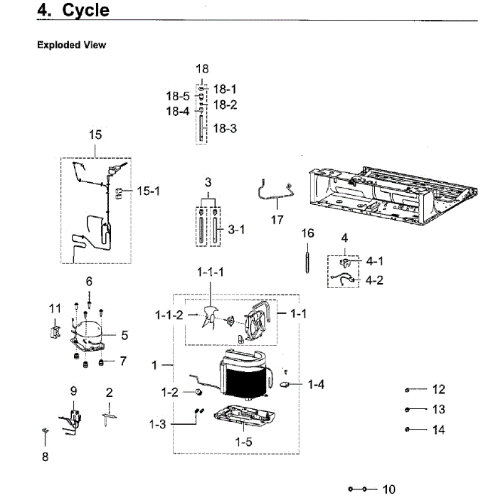 Compressor Diagram and Parts List for RF28K9070SR AA-02 Samsung Refrigerator