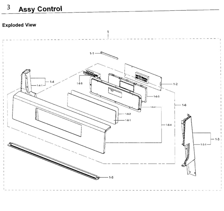 Control Diagram and Parts List for NX58J5600SG AA-0000 Samsung Range
