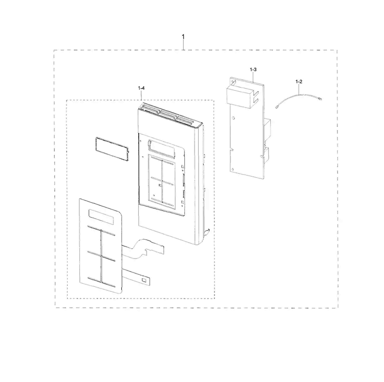 Control Box Diagram and Parts List for ME16H702SEW AA-0000 Samsung Microwave