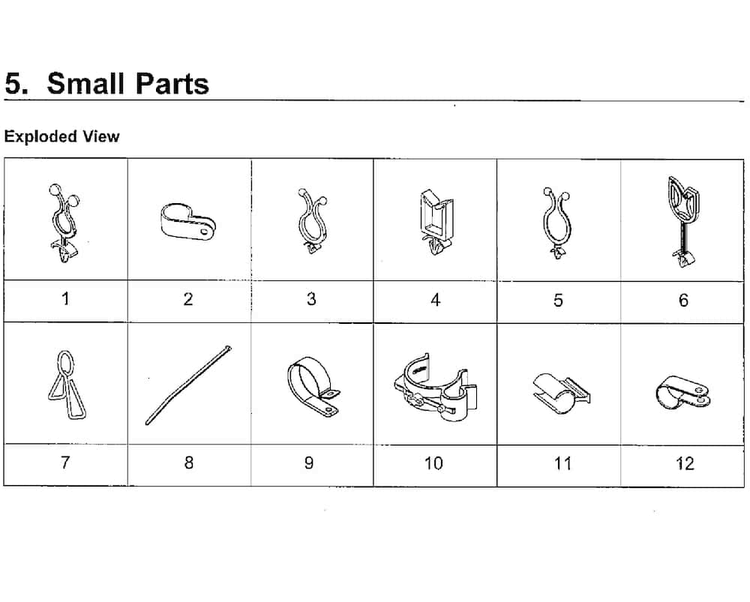 Small Parts Diagram and Parts List for WA5471ABW XAA-0001 Samsung Washer