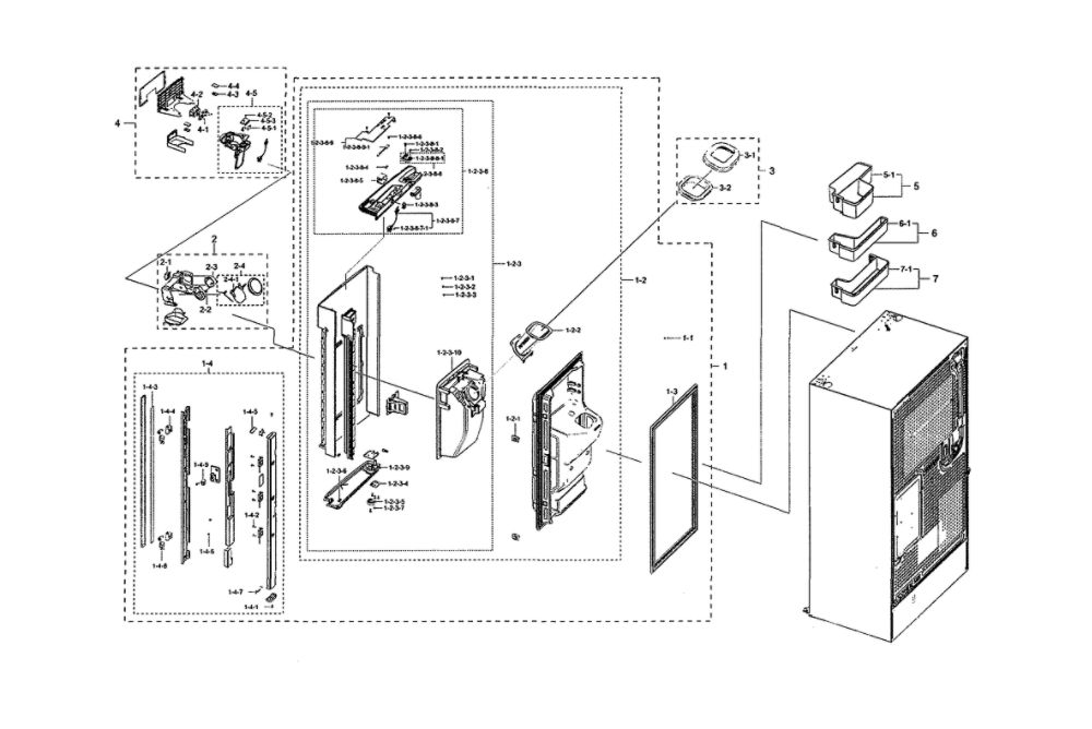 Left Refrigerator Door Diagram and Parts List for RF28N9780SR AA-00 Samsung Refrigerator