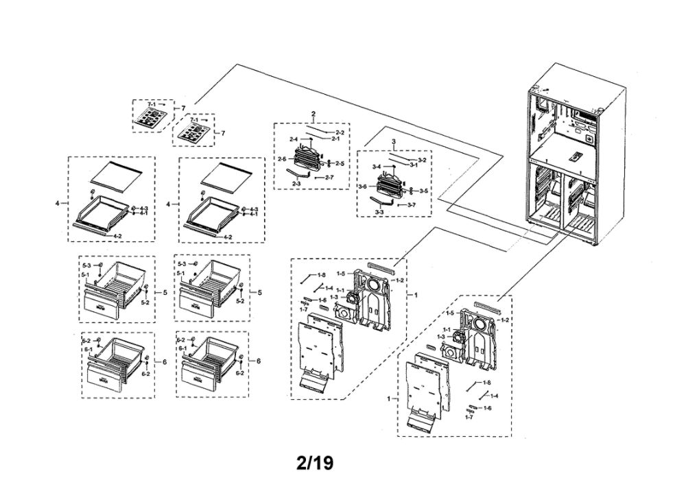 Main Unit Diagram and Parts List for RF28N9780SR AA-00 Samsung Refrigerator