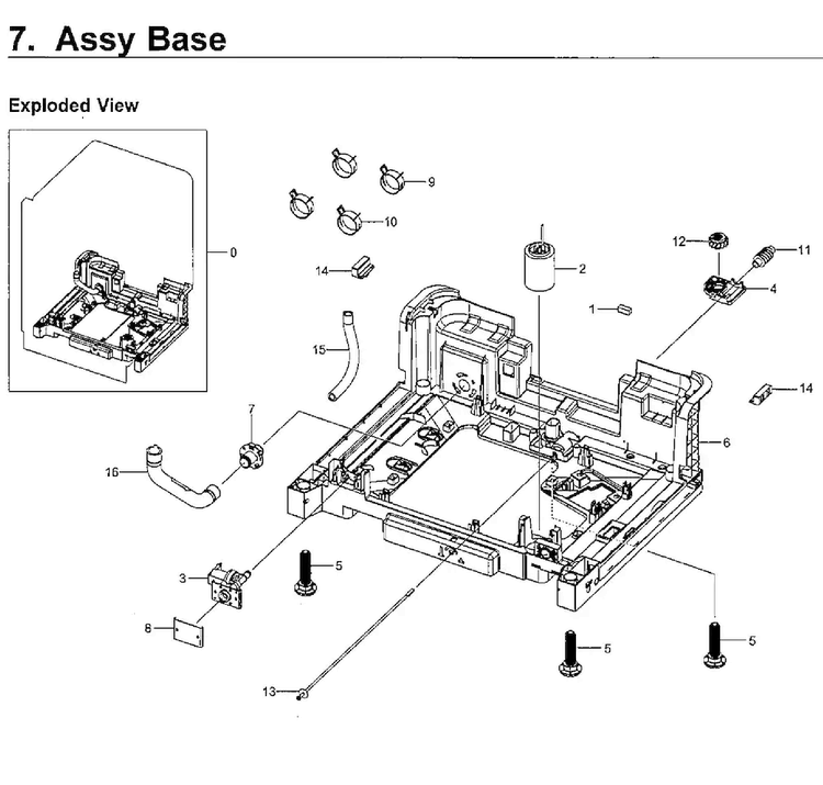 Base Diagram and Parts List for DW80H9930US AA-0001 Samsung Dishwasher