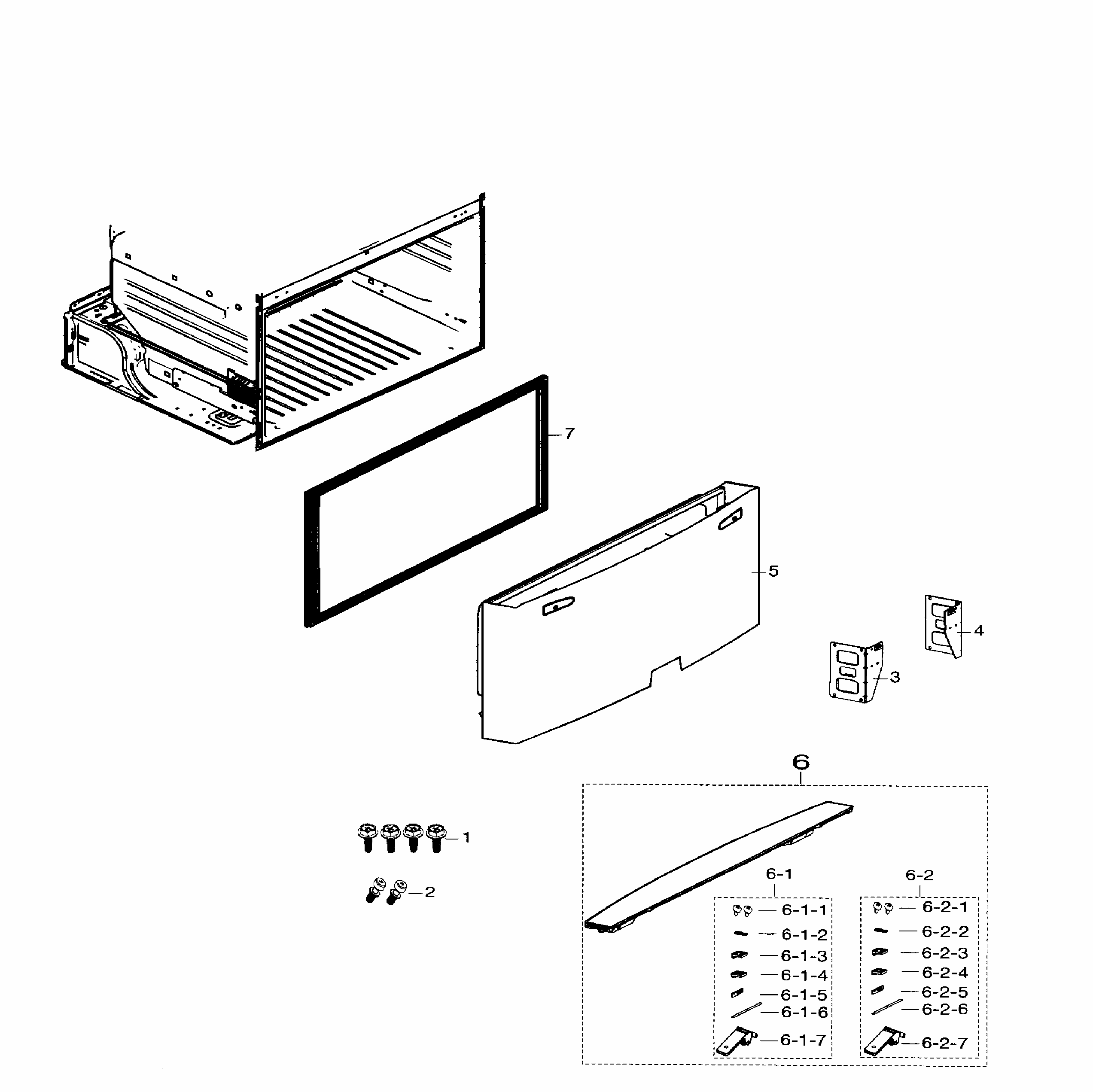 Freezer Door Diagram and Parts List for RF26HFENDBC AA-0000 Samsung Refrigerator